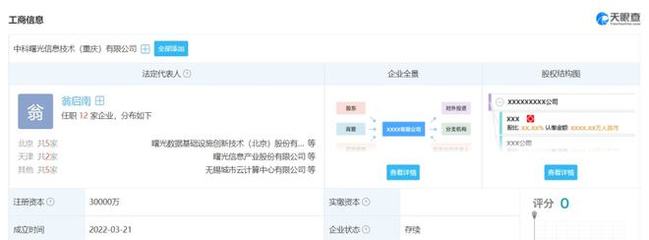 中科曙光進軍山城，3億資本布局重慶信息系統集成服務新藍圖